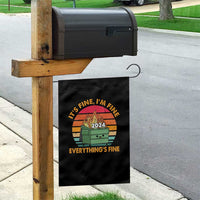 Funny It's Fine I'm Everything Is Fine 2024 Garden Flag Cute Vintage Lil Dumpster Fire - Wonder Print Shop