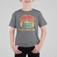 Funny It's Fine I'm Everything Is Fine 2024 T Shirt For Kid Cute Vintage Lil Dumpster Fire - Wonder Print Shop