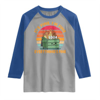 Funny It's Fine I'm Everything Is Fine 2024 Raglan Shirt Cute Vintage Lil Dumpster Fire - Wonder Print Shop