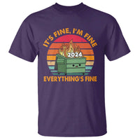 Funny It's Fine I'm Everything Is Fine 2024 T Shirt Cute Vintage Lil Dumpster Fire - Wonder Print Shop