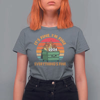Funny It's Fine I'm Everything Is Fine 2024 T Shirt For Women Cute Vintage Lil Dumpster Fire - Wonder Print Shop