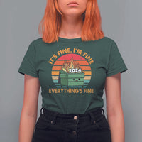 Funny It's Fine I'm Everything Is Fine 2024 T Shirt For Women Cute Vintage Lil Dumpster Fire - Wonder Print Shop