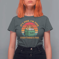 Funny It's Fine I'm Everything Is Fine 2024 T Shirt For Women Cute Vintage Lil Dumpster Fire - Wonder Print Shop