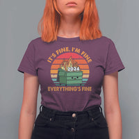 Funny It's Fine I'm Everything Is Fine 2024 T Shirt For Women Cute Vintage Lil Dumpster Fire - Wonder Print Shop