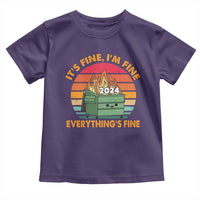 Funny It's Fine I'm Everything Is Fine 2024 Toddler T Shirt Cute Vintage Lil Dumpster Fire