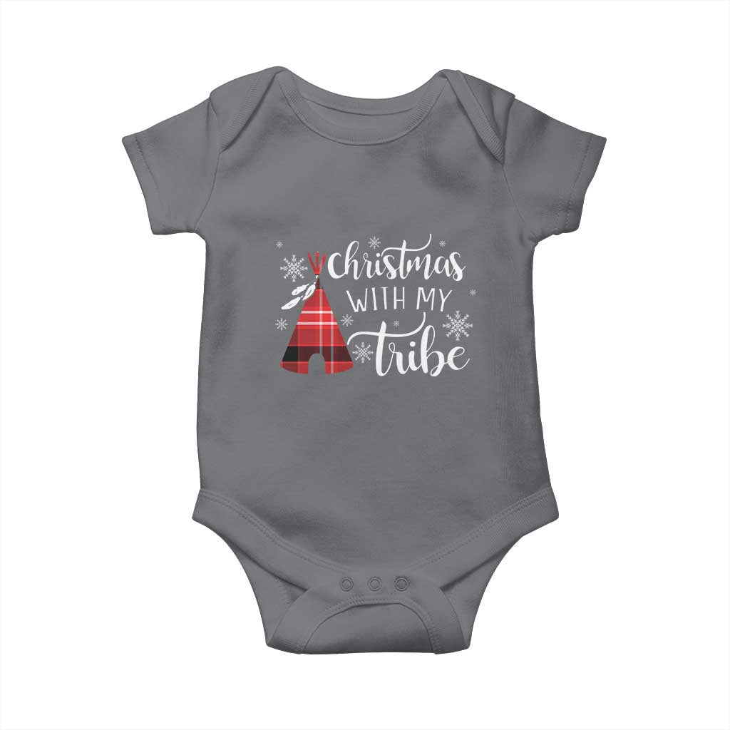 Funny Christmas Native American Baby Onesie Christmas With My Tribes