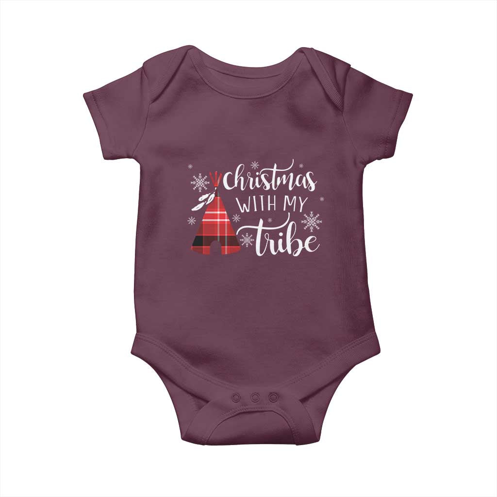 Funny Christmas Native American Baby Onesie Christmas With My Tribes