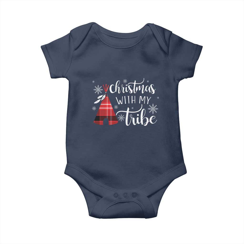 Funny Christmas Native American Baby Onesie Christmas With My Tribes