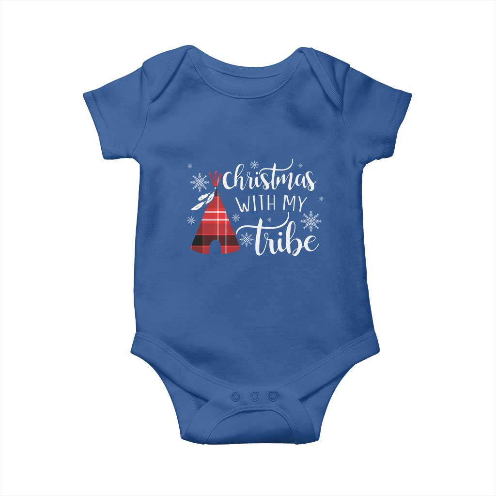 Funny Christmas Native American Baby Onesie Christmas With My Tribes
