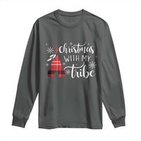 Funny Christmas Native American Long Sleeve Shirt Christmas With My Tribes