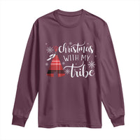 Funny Christmas Native American Long Sleeve Shirt Christmas With My Tribes
