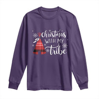 Funny Christmas Native American Long Sleeve Shirt Christmas With My Tribes
