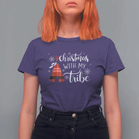 Funny Christmas Native American T Shirt For Women Christmas With My Tribes - Wonder Print Shop