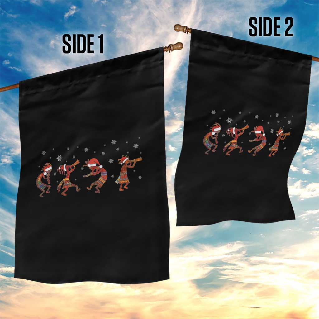 Funny Christmas Native American Garden Flag Santa Kokopeli Snowflake - Wonder Print Shop