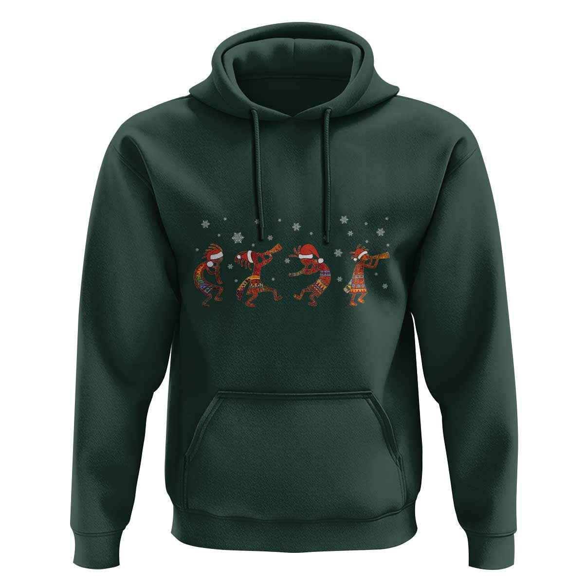 Funny Christmas Native American Hoodie Santa Kokopeli Snowflake