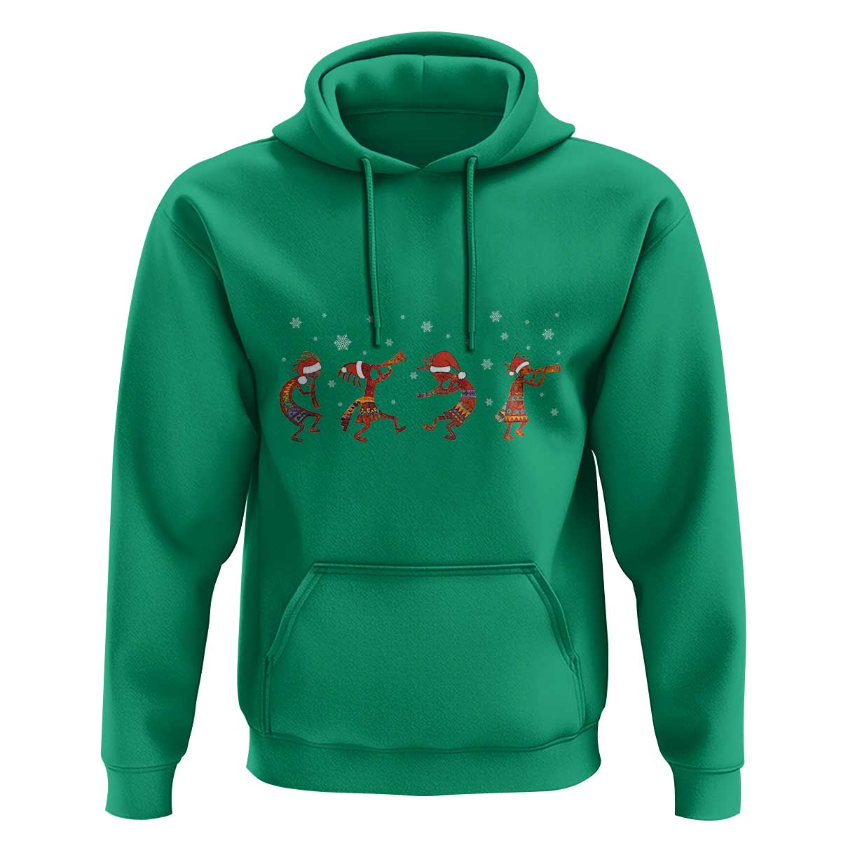 Funny Christmas Native American Hoodie Santa Kokopeli Snowflake
