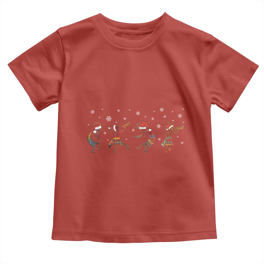 Funny Christmas Native American Toddler T Shirt Santa Kokopeli Snowflake