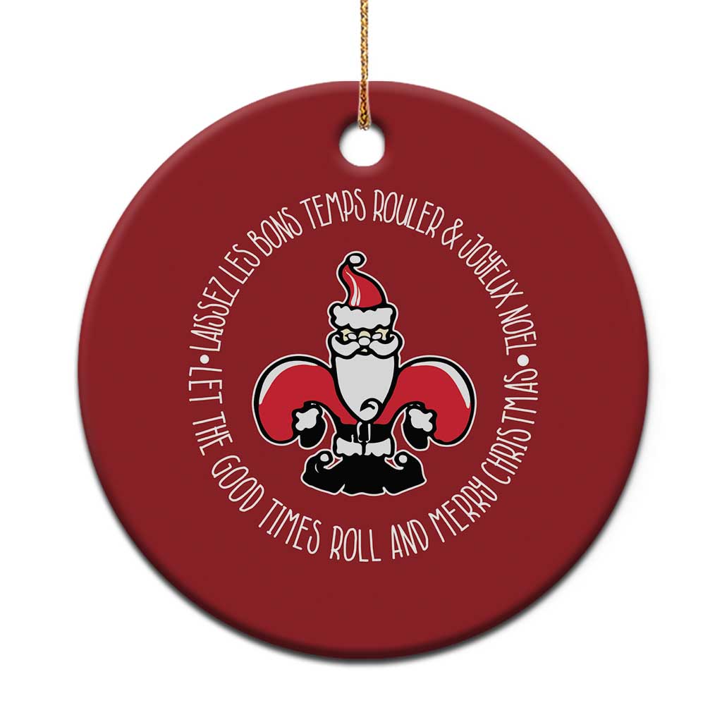 Funny Cajun Louisiana Xmas Christmas Ornament Laissez Les Bons Temps Rouler & Joyeux Merry Xmas Santa Saint Symbol - Wonder Print Shop