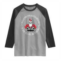 Funny Cajun Louisiana Christmas Raglan Shirt Laissez Les Bons Temps Rouler & Joyeux Merry Christmas Santa Saint Symbol - Wonder Print Shop
