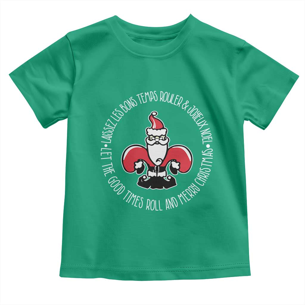 Funny Cajun Louisiana Christmas Toddler T Shirt Laissez Les Bons Temps Rouler & Joyeux Merry Christmas Santa Saint Symbol