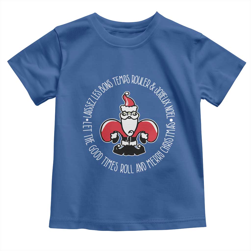 Funny Cajun Louisiana Christmas Toddler T Shirt Laissez Les Bons Temps Rouler & Joyeux Merry Christmas Santa Saint Symbol