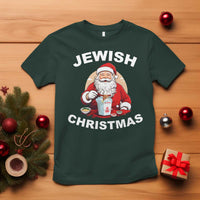 Funny Jewish Christmas T Shirt Santa Is Eating Chinese Food Hanukkah Hebrew - Wonder Print Shop