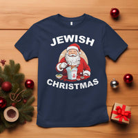 Funny Jewish Christmas T Shirt Santa Is Eating Chinese Food Hanukkah Hebrew - Wonder Print Shop