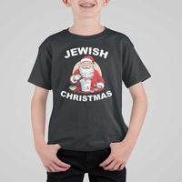 Funny Jewish Christmas T Shirt For Kid Santa Is Eating Chinese Food Hanukkah Hebrew - Wonder Print Shop