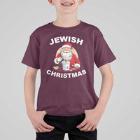 Funny Jewish Christmas T Shirt For Kid Santa Is Eating Chinese Food Hanukkah Hebrew - Wonder Print Shop