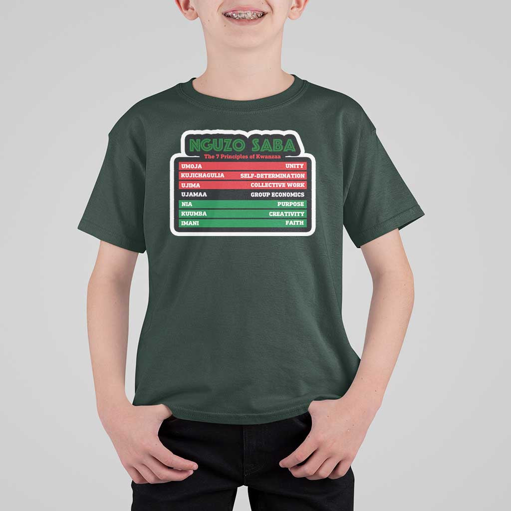 Nguzo Saba The 7 Principles Of Kwanzaa T Shirt For Kid - Wonder Print Shop