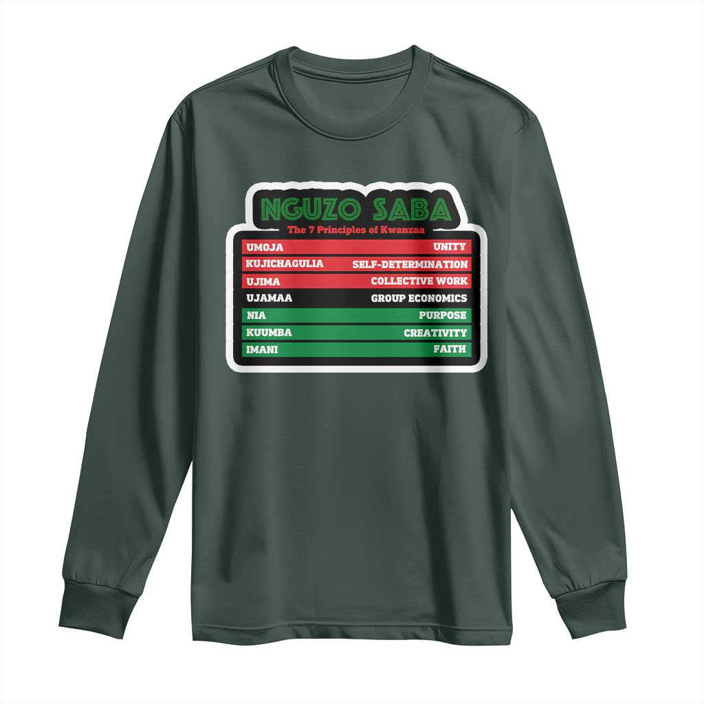 Nguzo Saba The 7 Principles Of Kwanzaa Long Sleeve Shirt