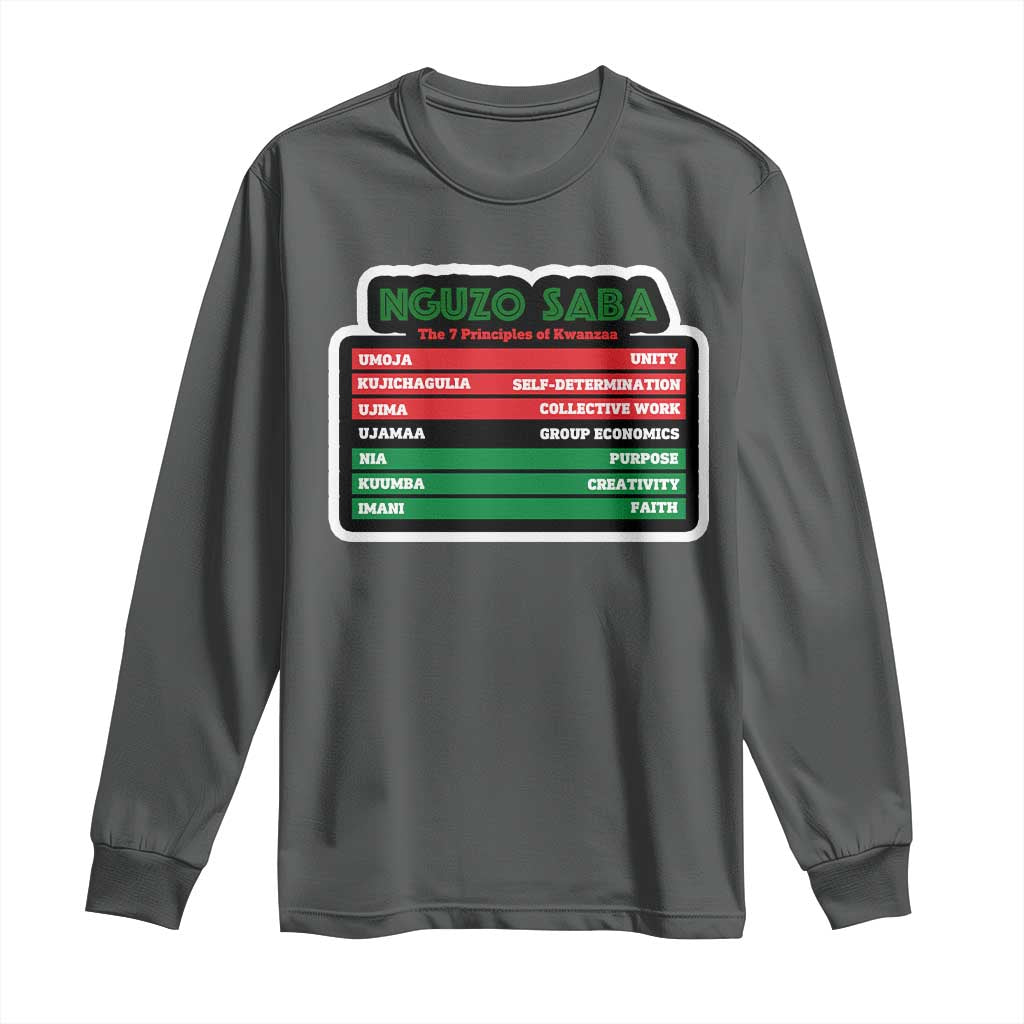 Nguzo Saba The 7 Principles Of Kwanzaa Long Sleeve Shirt