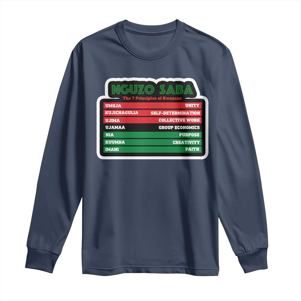 Nguzo Saba The 7 Principles Of Kwanzaa Long Sleeve Shirt