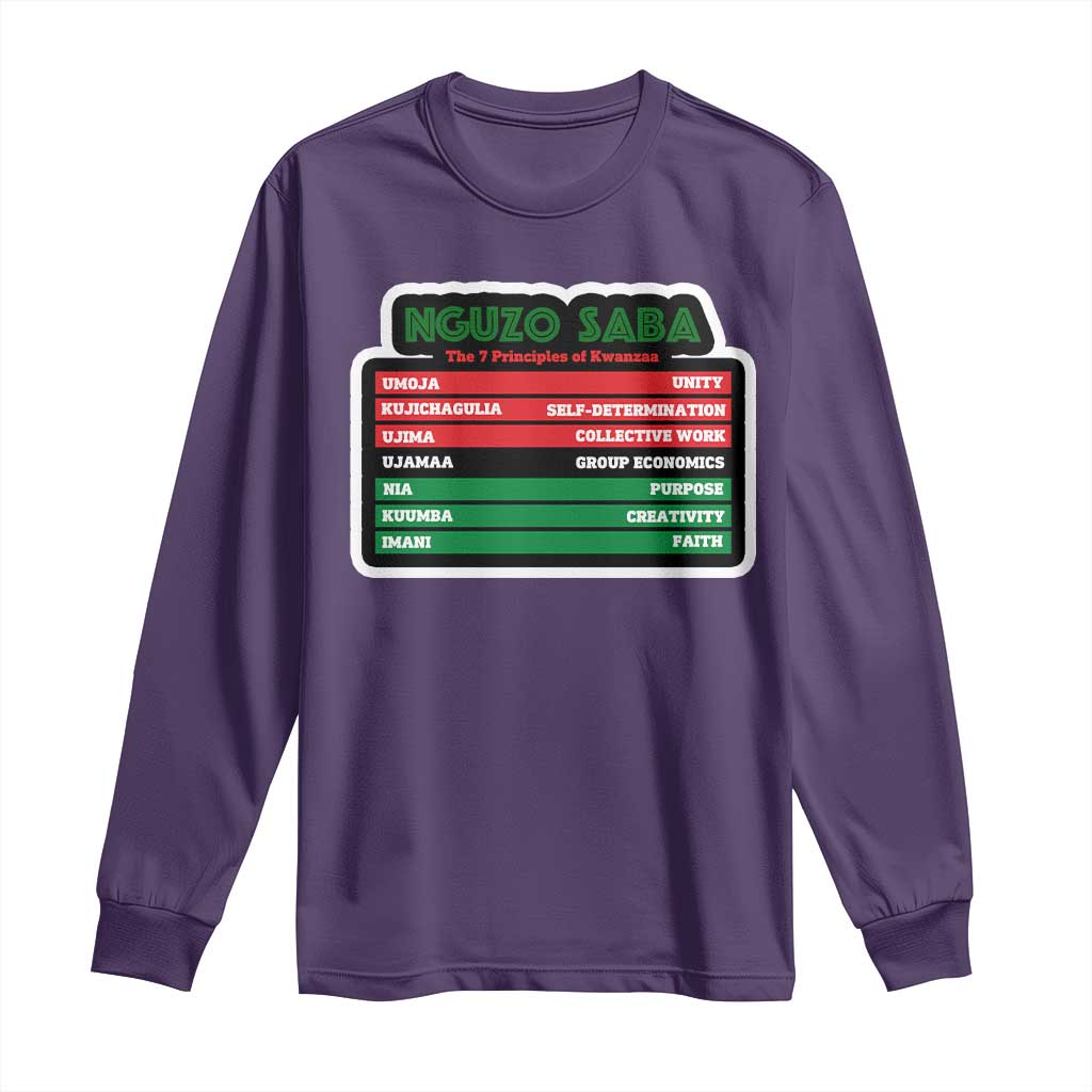 Nguzo Saba The 7 Principles Of Kwanzaa Long Sleeve Shirt