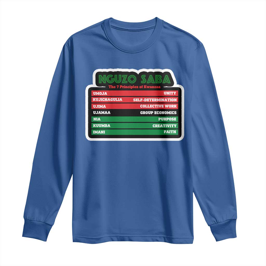 Nguzo Saba The 7 Principles Of Kwanzaa Long Sleeve Shirt