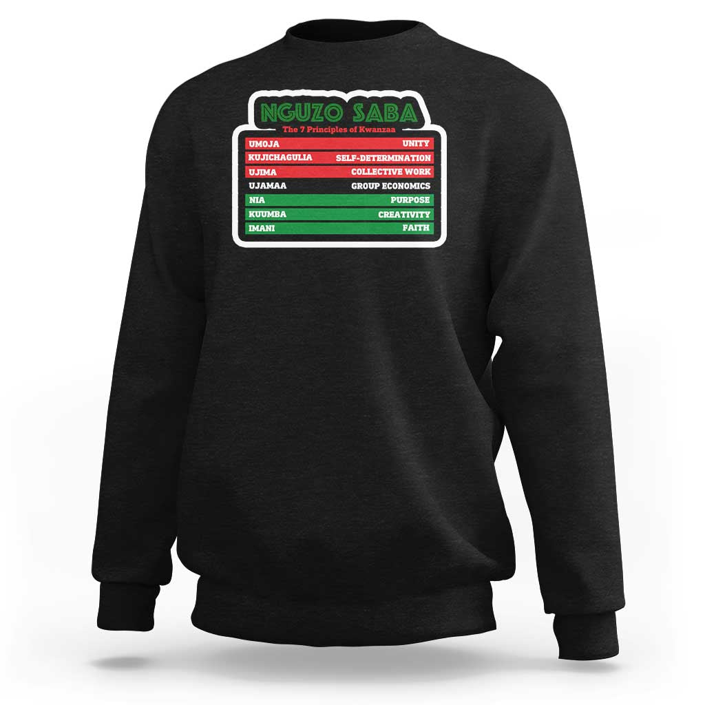 Nguzo Saba The 7 Principles Of Kwanzaa Sweatshirt - Wonder Print Shop