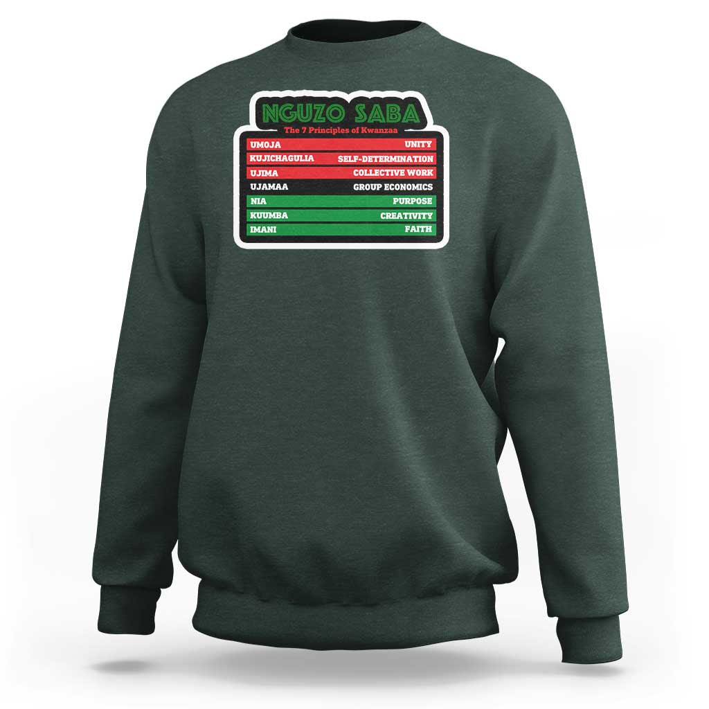 Nguzo Saba The 7 Principles Of Kwanzaa Sweatshirt - Wonder Print Shop