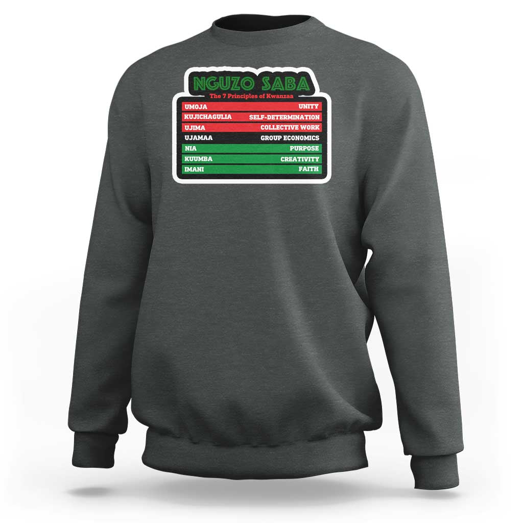 Nguzo Saba The 7 Principles Of Kwanzaa Sweatshirt - Wonder Print Shop