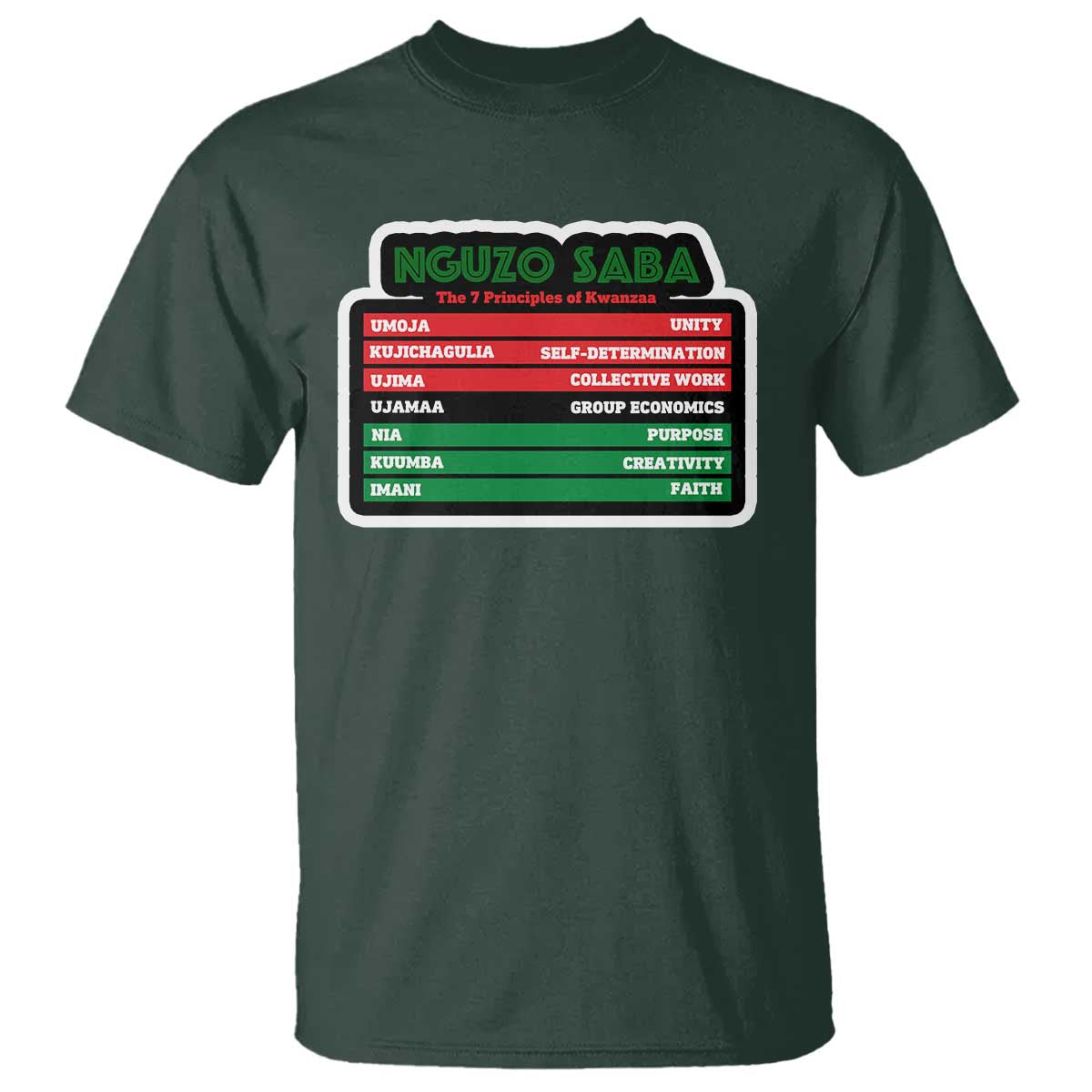 Nguzo Saba The 7 Principles Of Kwanzaa T Shirt - Wonder Print Shop
