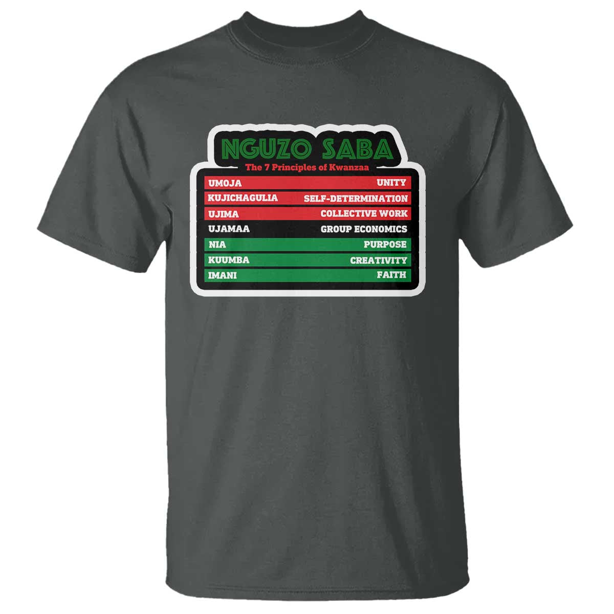 Nguzo Saba The 7 Principles Of Kwanzaa T Shirt - Wonder Print Shop