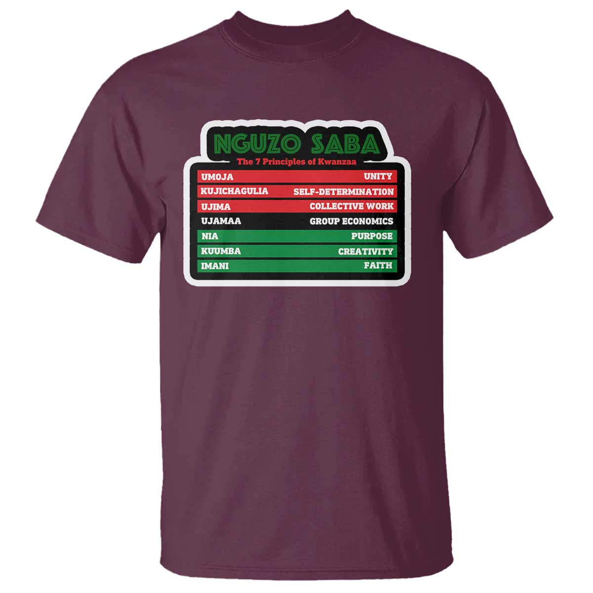 Nguzo Saba The 7 Principles Of Kwanzaa T Shirt - Wonder Print Shop