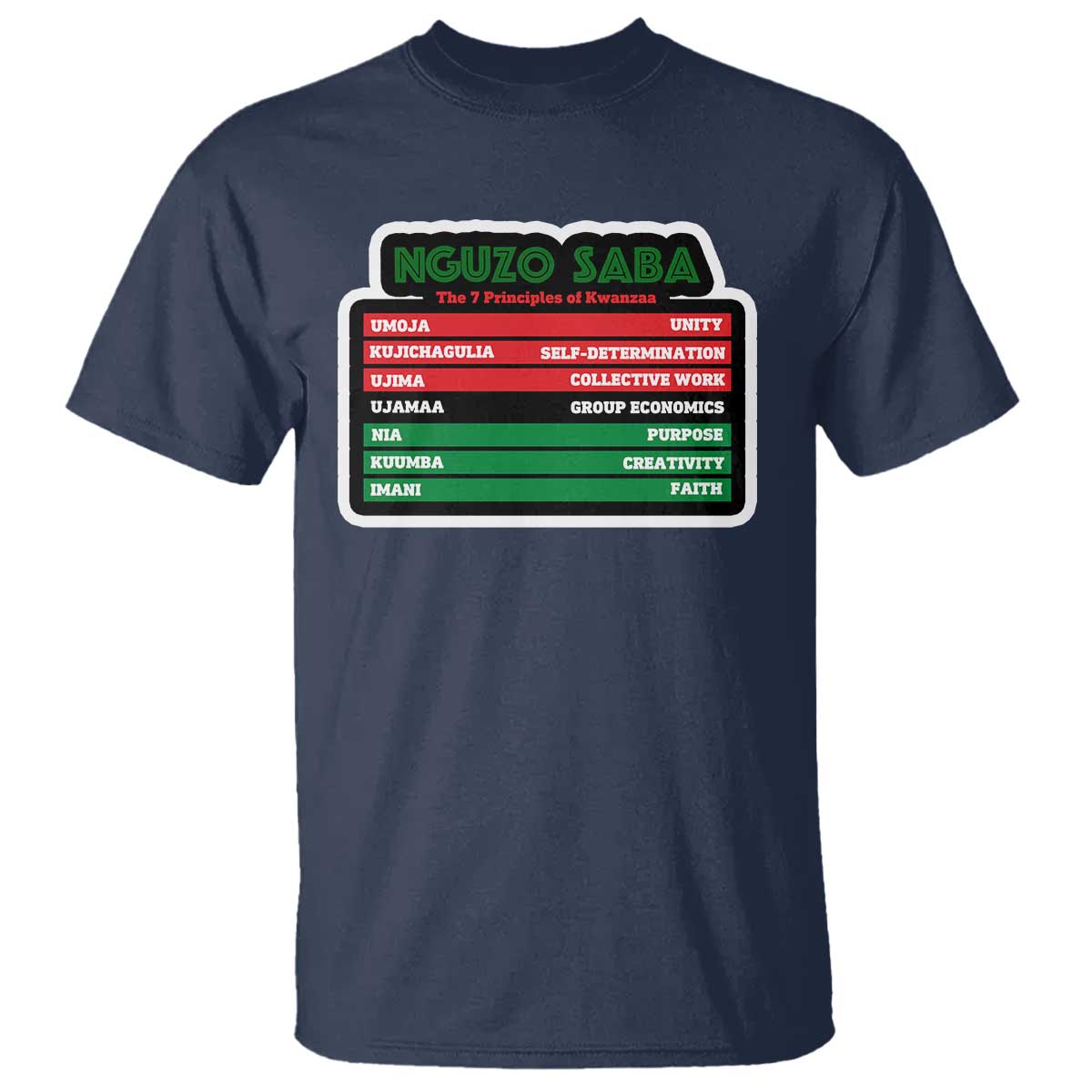 Nguzo Saba The 7 Principles Of Kwanzaa T Shirt - Wonder Print Shop
