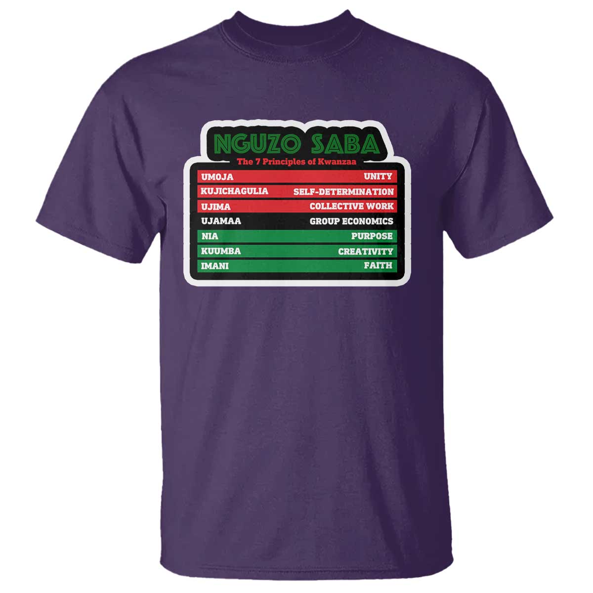 Nguzo Saba The 7 Principles Of Kwanzaa T Shirt - Wonder Print Shop