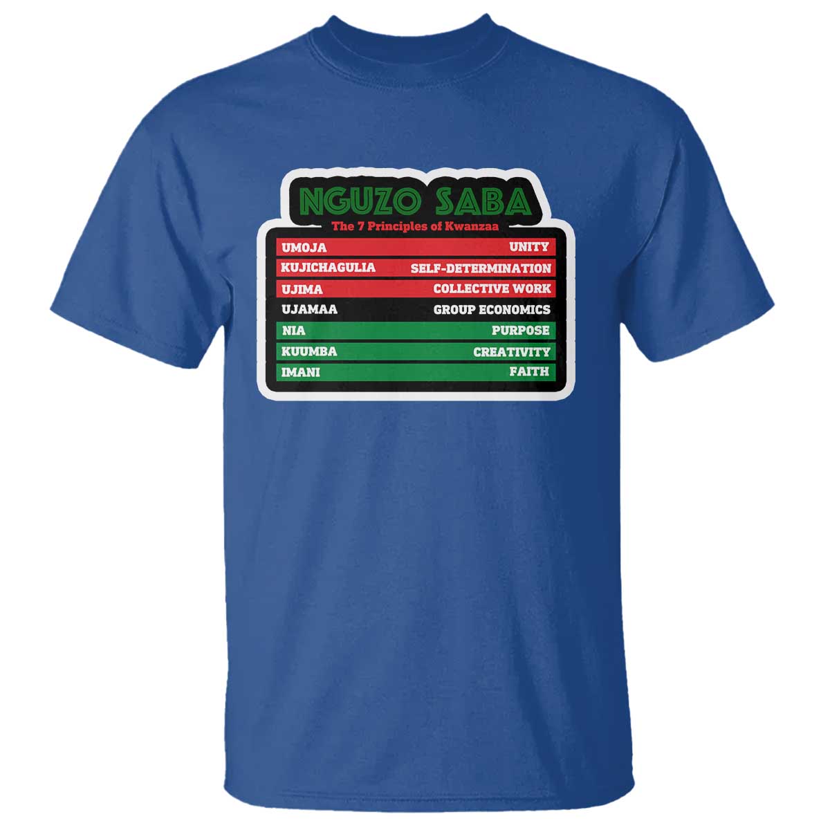 Nguzo Saba The 7 Principles Of Kwanzaa T Shirt - Wonder Print Shop