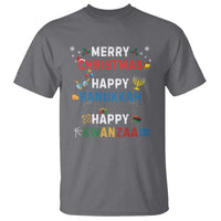 Funny Merry Christmas Happy Hanukkah Happy Kwanzaa Holiday T Shirt - Wonder Print Shop