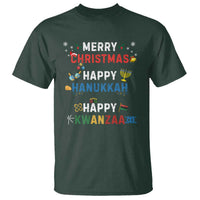 Funny Merry Christmas Happy Hanukkah Happy Kwanzaa Holiday T Shirt - Wonder Print Shop