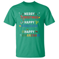 Funny Merry Christmas Happy Hanukkah Happy Kwanzaa Holiday T Shirt - Wonder Print Shop
