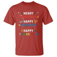 Funny Merry Christmas Happy Hanukkah Happy Kwanzaa Holiday T Shirt - Wonder Print Shop