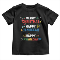 Funny Merry Christmas Happy Hanukkah Happy Kwanzaa Holiday Toddler T Shirt