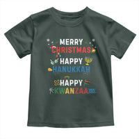 Funny Merry Christmas Happy Hanukkah Happy Kwanzaa Holiday Toddler T Shirt
